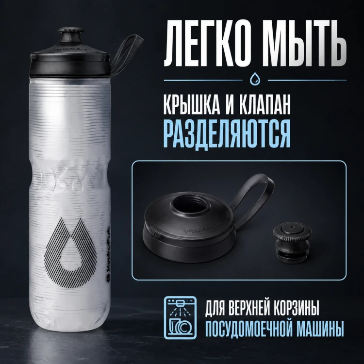 Бутылка HydraPak Polar Sport Pulse 700 мл белая PSB24F12