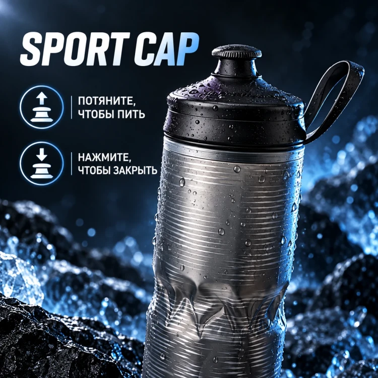 Бутылка HydraPak Polar Sport Pulse 700 мл черная PSB24F15