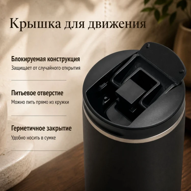 Термокружка Stanley AeroLight Transit Mug, 0,47 л, чёрная