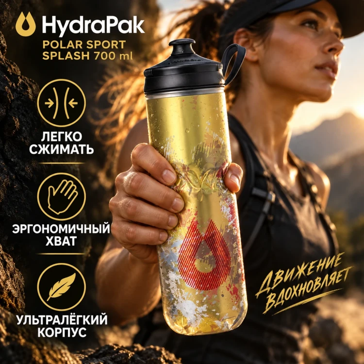 Бутылка HydraPak Polar Sport Splash 700 мл желтая PSB24D14